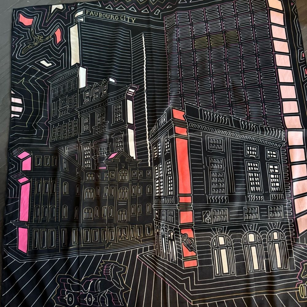 Architectural Print Scarf Silk Scarf View 3